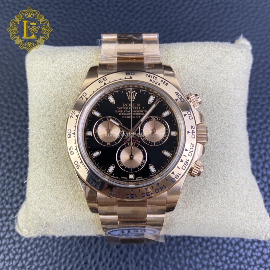 Rolex Daytona Cosmograph Rose Gold Black Dial - 116505 Replica