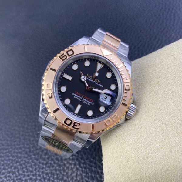 Rolex Yacht Master Black Dial Rose Gold - 116621 Replica