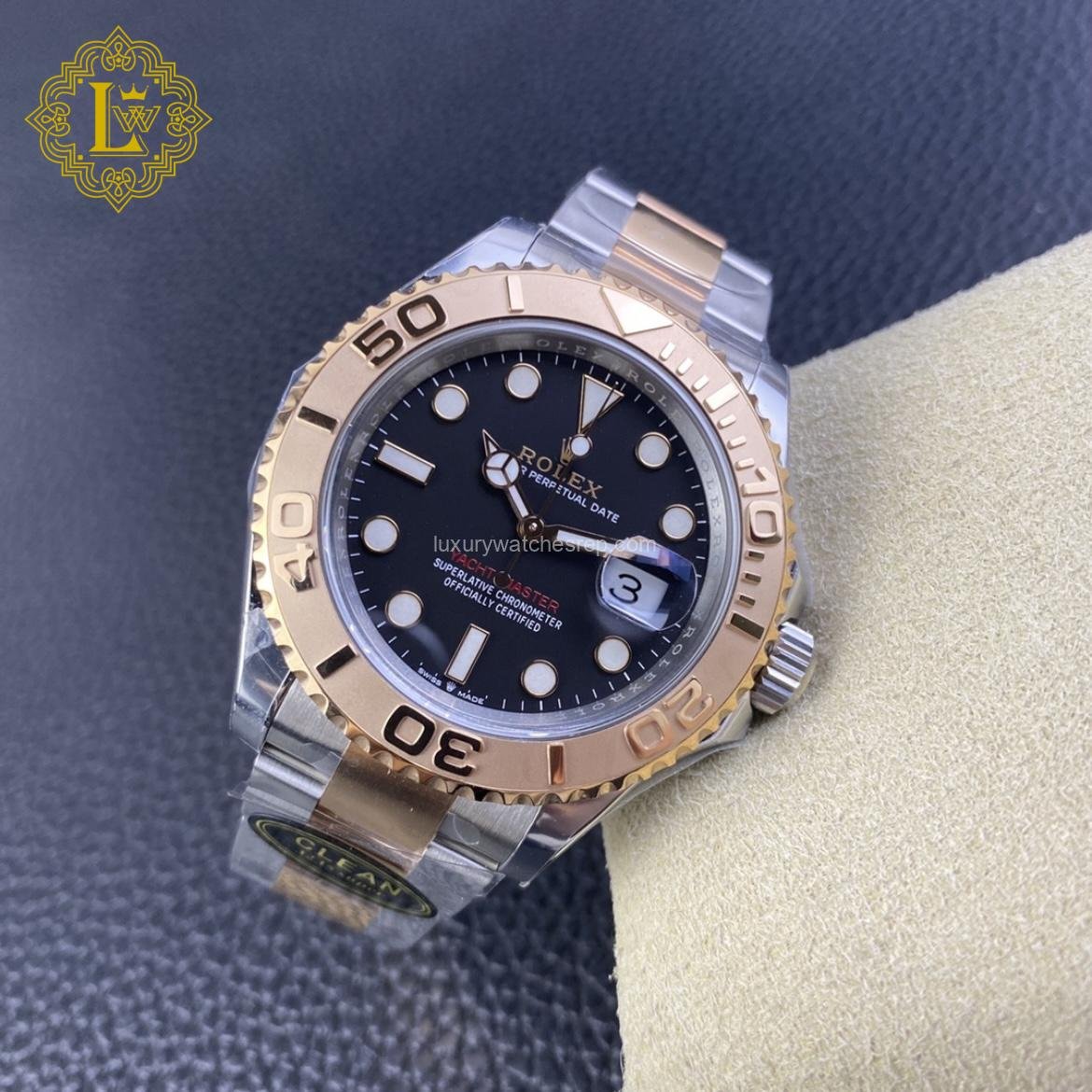 Rolex Yacht Master Black Dial Rose Gold - 116621 Replica
