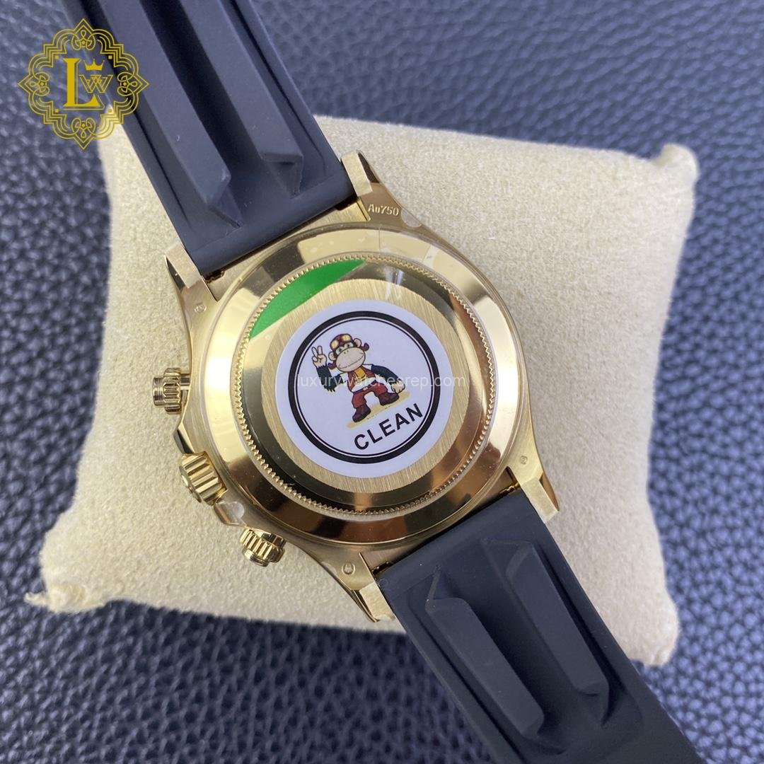 Rolex Daytona Yellow Gold Diamond Black Dial Oysterflex - M116518LN-0046 Replica