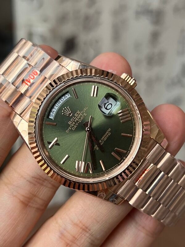 Rolex Day-Date 18k Everose Gold Olive Green Dial 60th Anniversary - M228235-0025 Replica