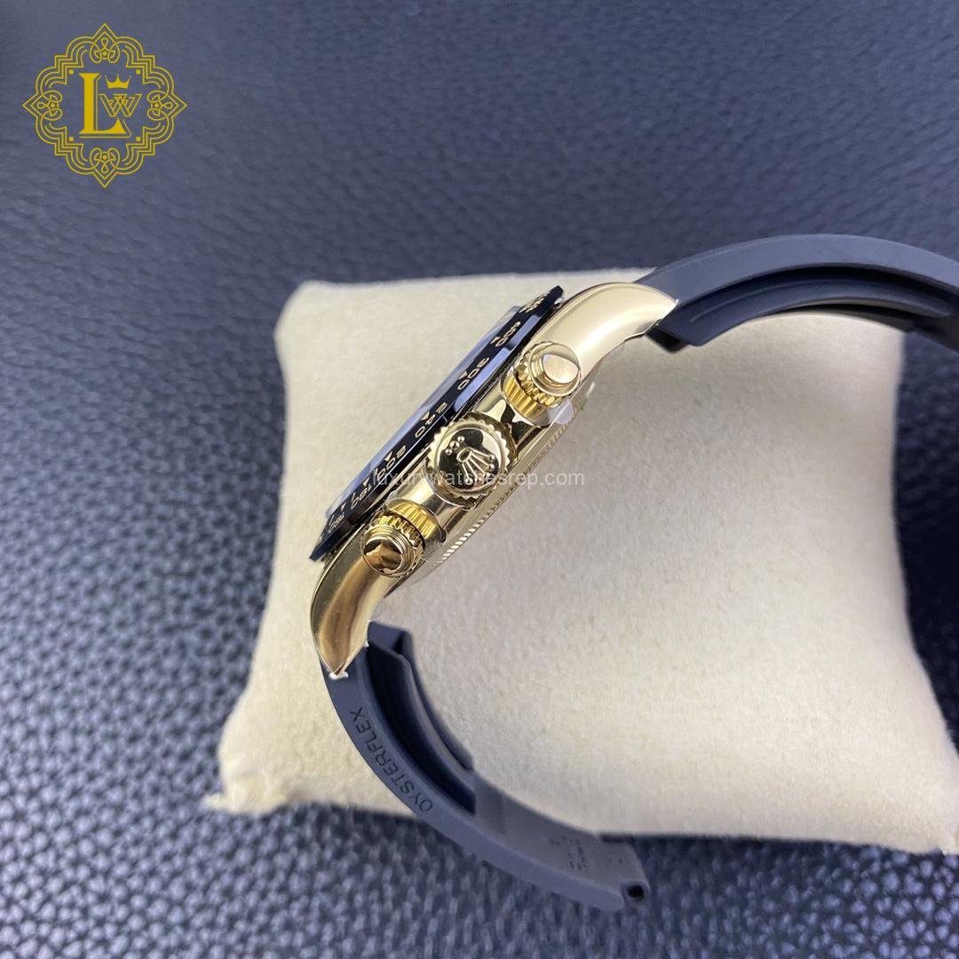 Rolex Daytona Yellow Gold Diamond Black Dial Oysterflex - M116518LN-0046 Replica