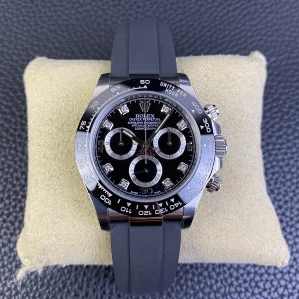 Rolex Daytona Diamond Black Dial Oysterflex - 126519LN Replica