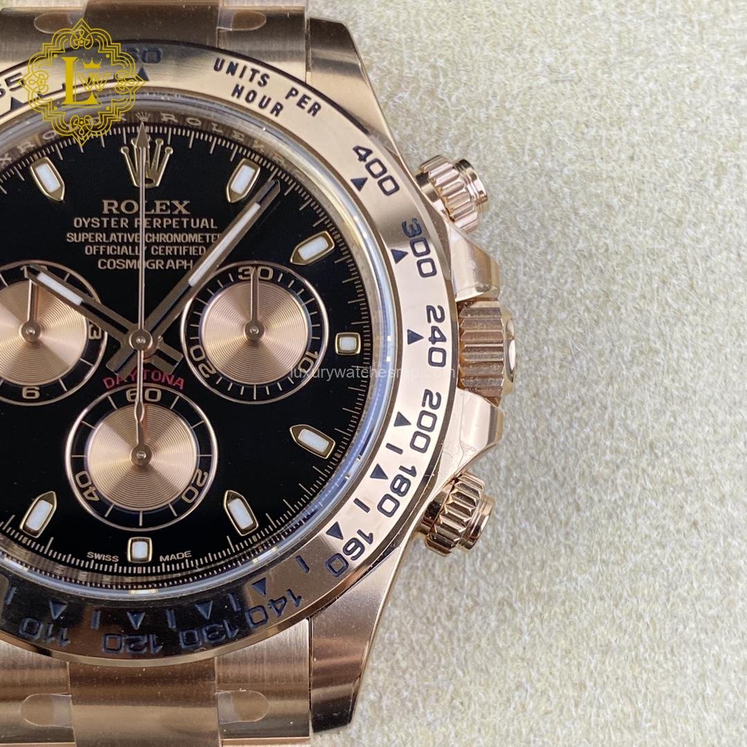 Rolex Daytona Cosmograph Rose Gold Black Dial - 116505 Replica