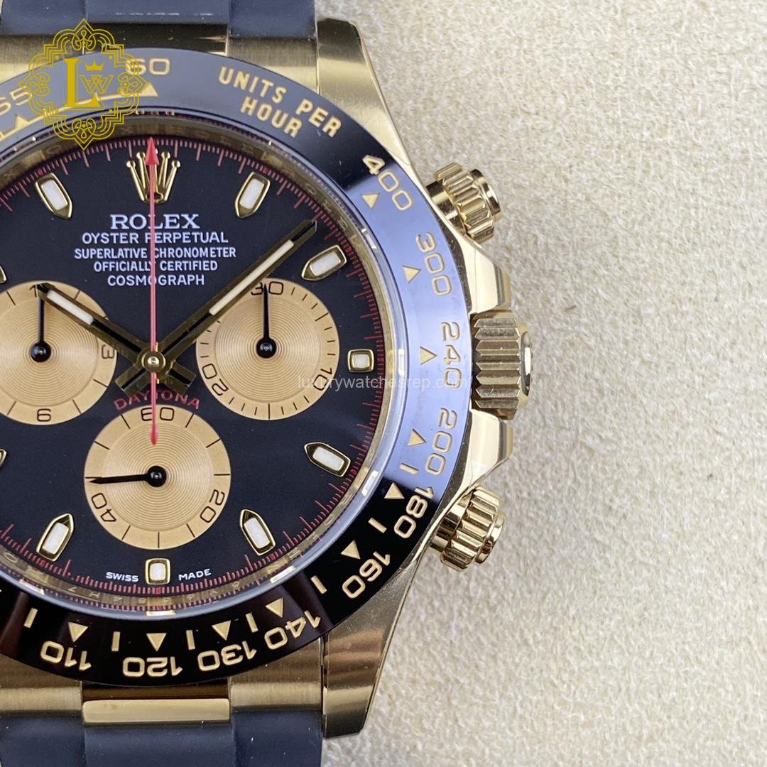 Rolex Daytona Paul Newman 18K Yellow Gold Black Dial - 116518LN Replica