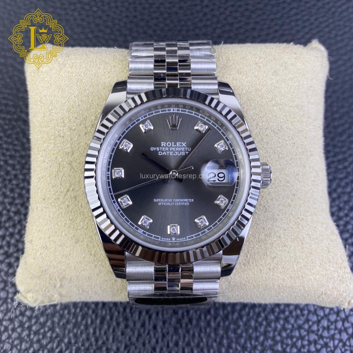 Rolex Datejust Grey replica Diamond Dial - 126334