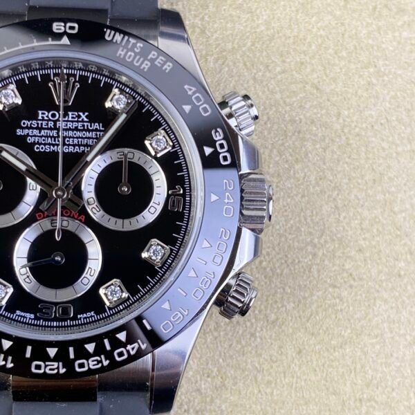 Rolex Daytona Diamond Black Dial Oysterflex - 126519LN Replica