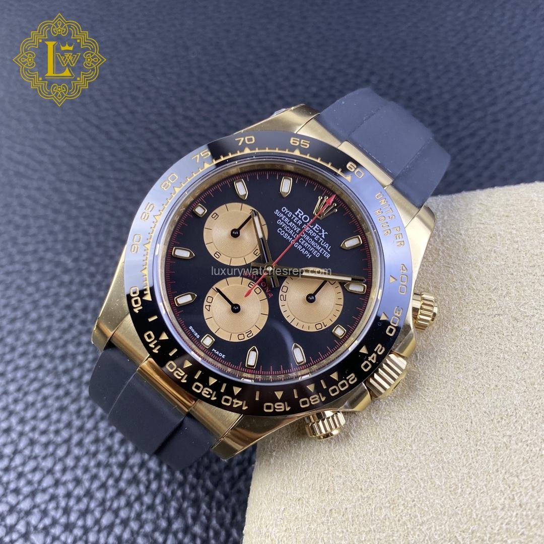 Rolex Daytona Paul Newman 18K Yellow Gold Black Dial - 116518LN Replica