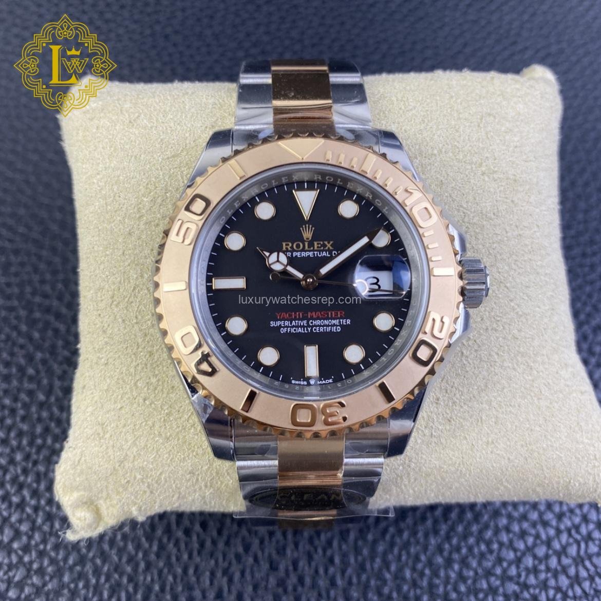 Rolex Yacht Master Black Dial Rose Gold - 116621 Replica