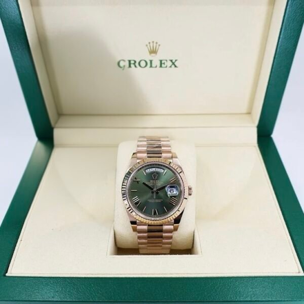 Rolex Day-Date 18k Everose Gold Olive Green Dial 60th Anniversary - M228235-0025 Replica