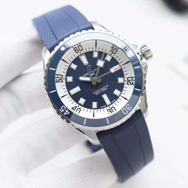 Breitling SuperOcean Blue Dial Rubber Strap- A17375E71C1S1 Replica