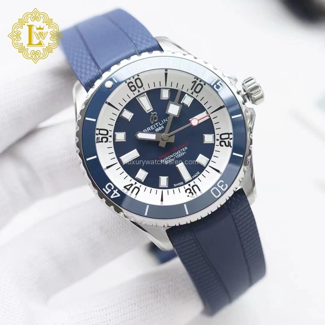 Breitling SuperOcean Blue Dial Rubber Strap- A17375E71C1S1 Replica