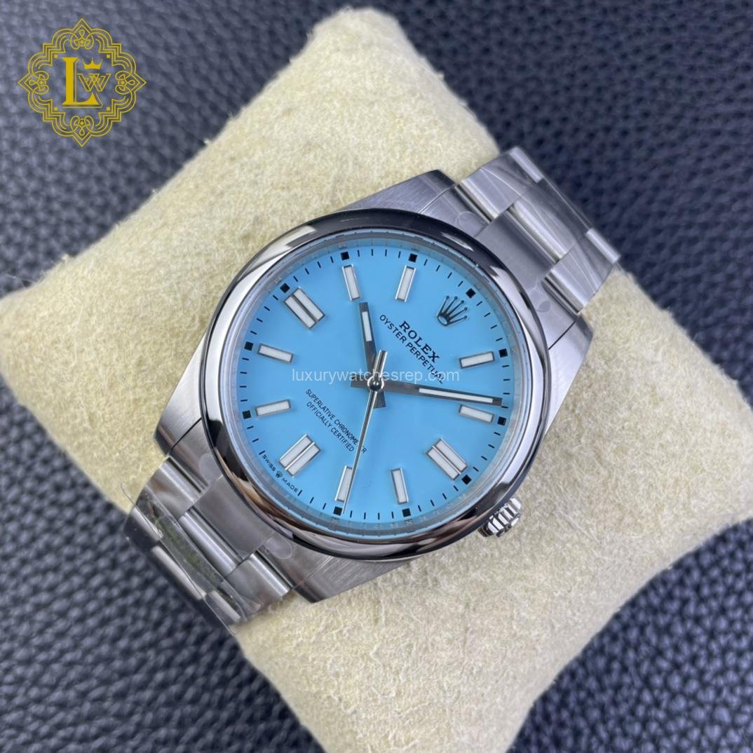 Rolex Oyster Perpetual Turquoise Blue Dial Replica