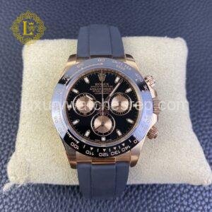 Rolex Daytona 18K Rose Gold Black Dial Oysterflex - 116515LN Replica