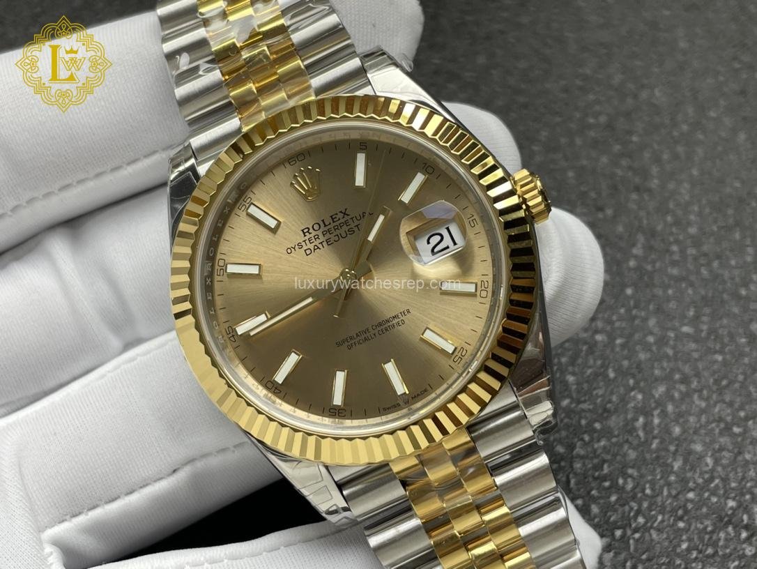 Rolex Datejust UNWORN Datejust 2-Tone Jubilee Champagne Index Dial-126333 replica