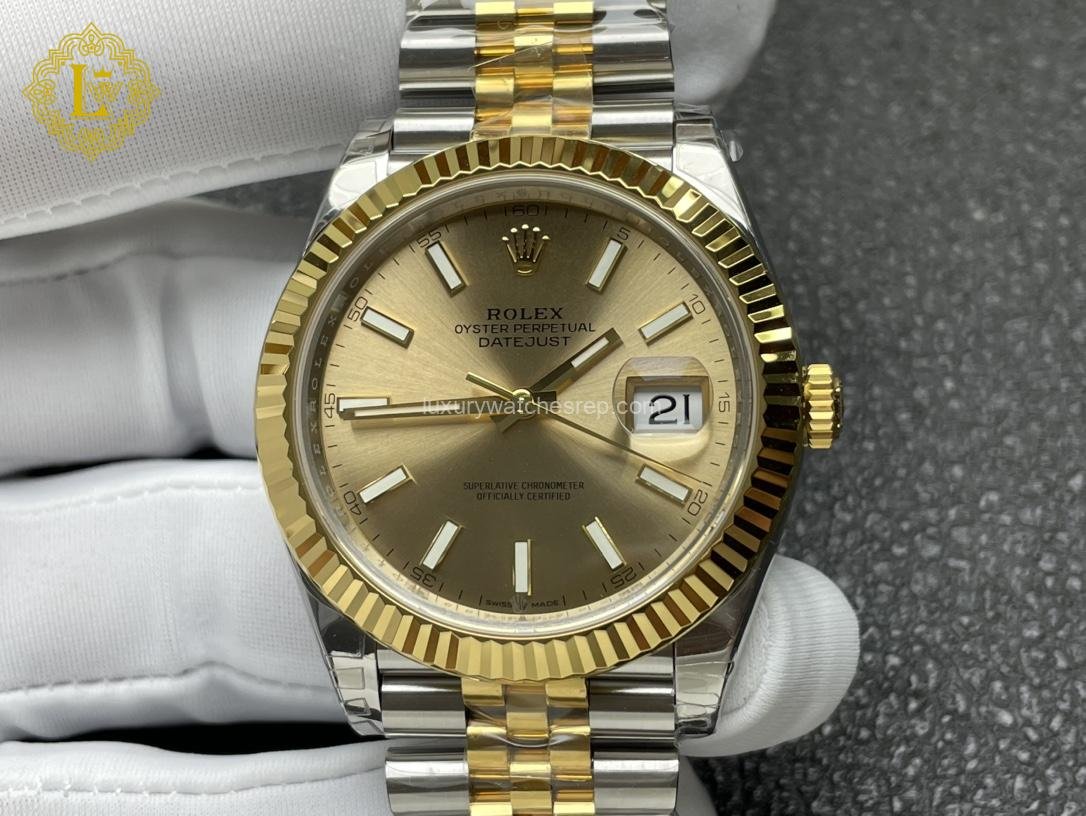 Rolex Datejust UNWORN Datejust 2-Tone Jubilee Champagne Index Dial-126333 replica